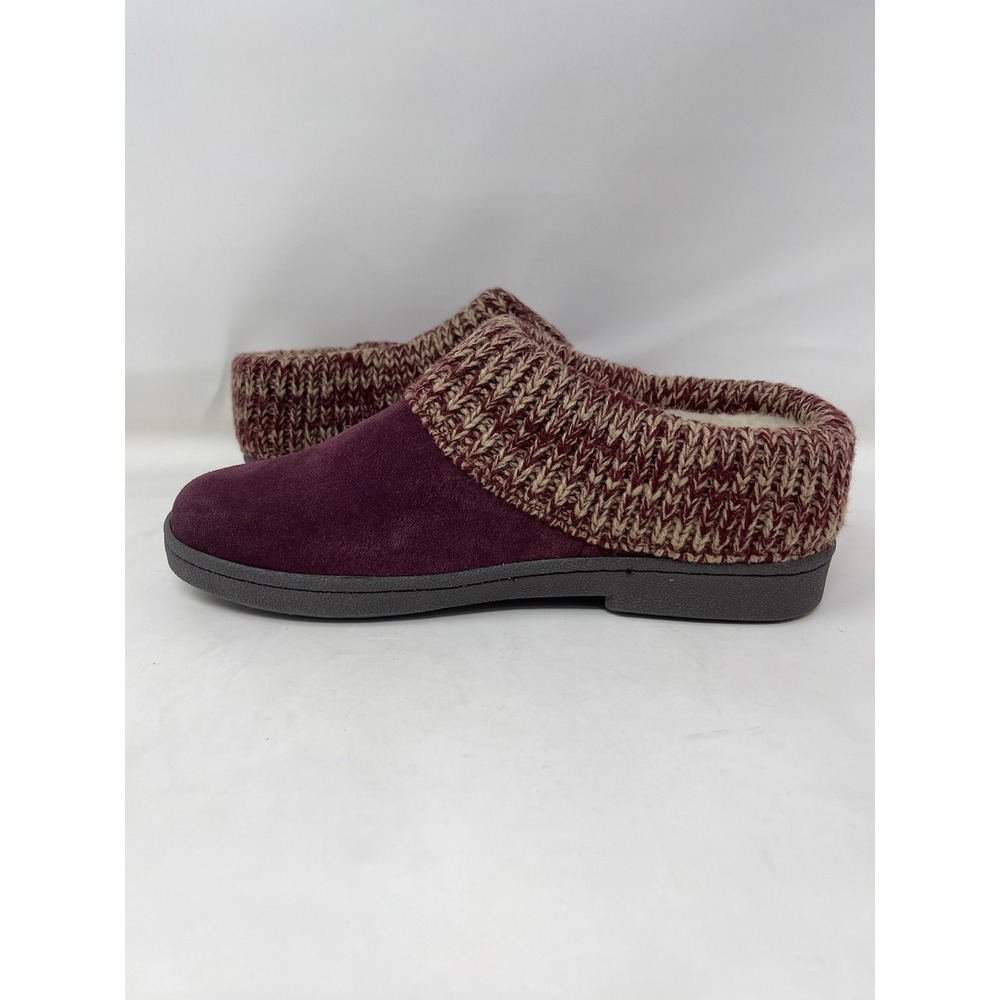 Clark's Women's Size 8 Burgundy Angelina Knitted Collar Winter Clog Slippers - Picture 5 of 9